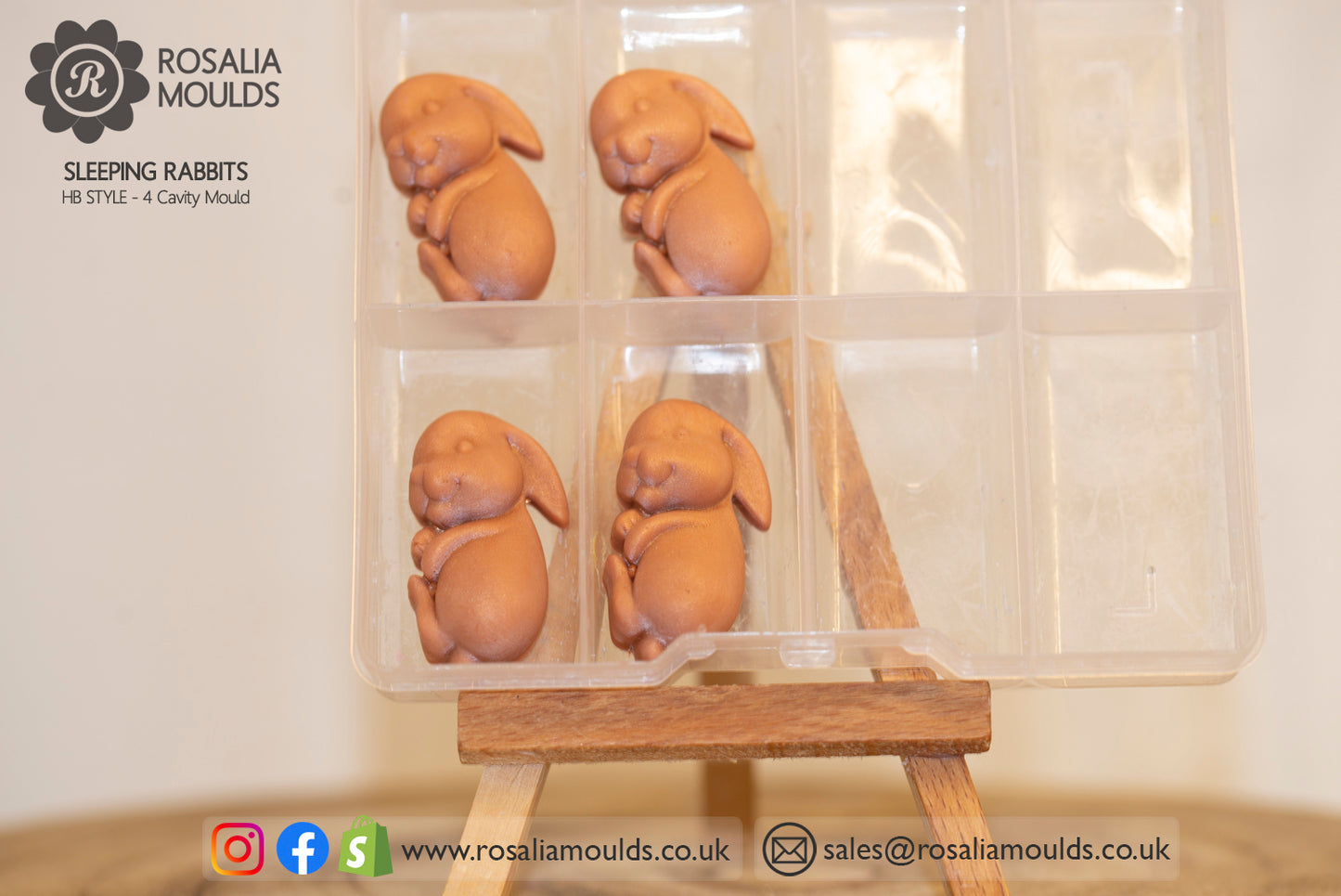 'Sleeping Rabbits'  4 Cavity Wax Melt Mould