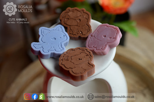 'Cute Animals' 4 Cavity Wax Melt Mould