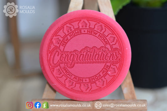 Congratulations 'New Home' 60mm Round Mould